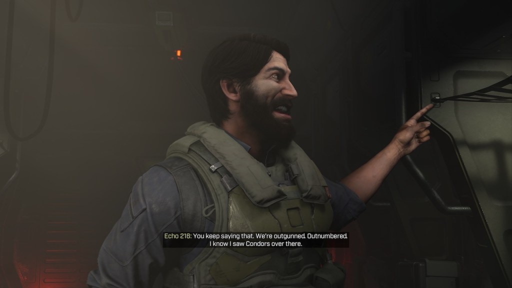 An image depicting the agitated pilot arguing with Master Chief about how bad the odds are.