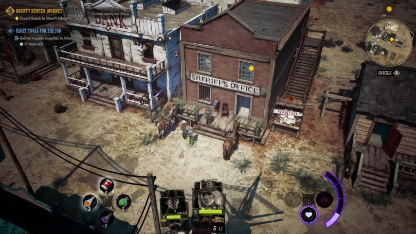 A screenshot of Weird West showing a wild-west town's sherrif's office from an isometric angle.