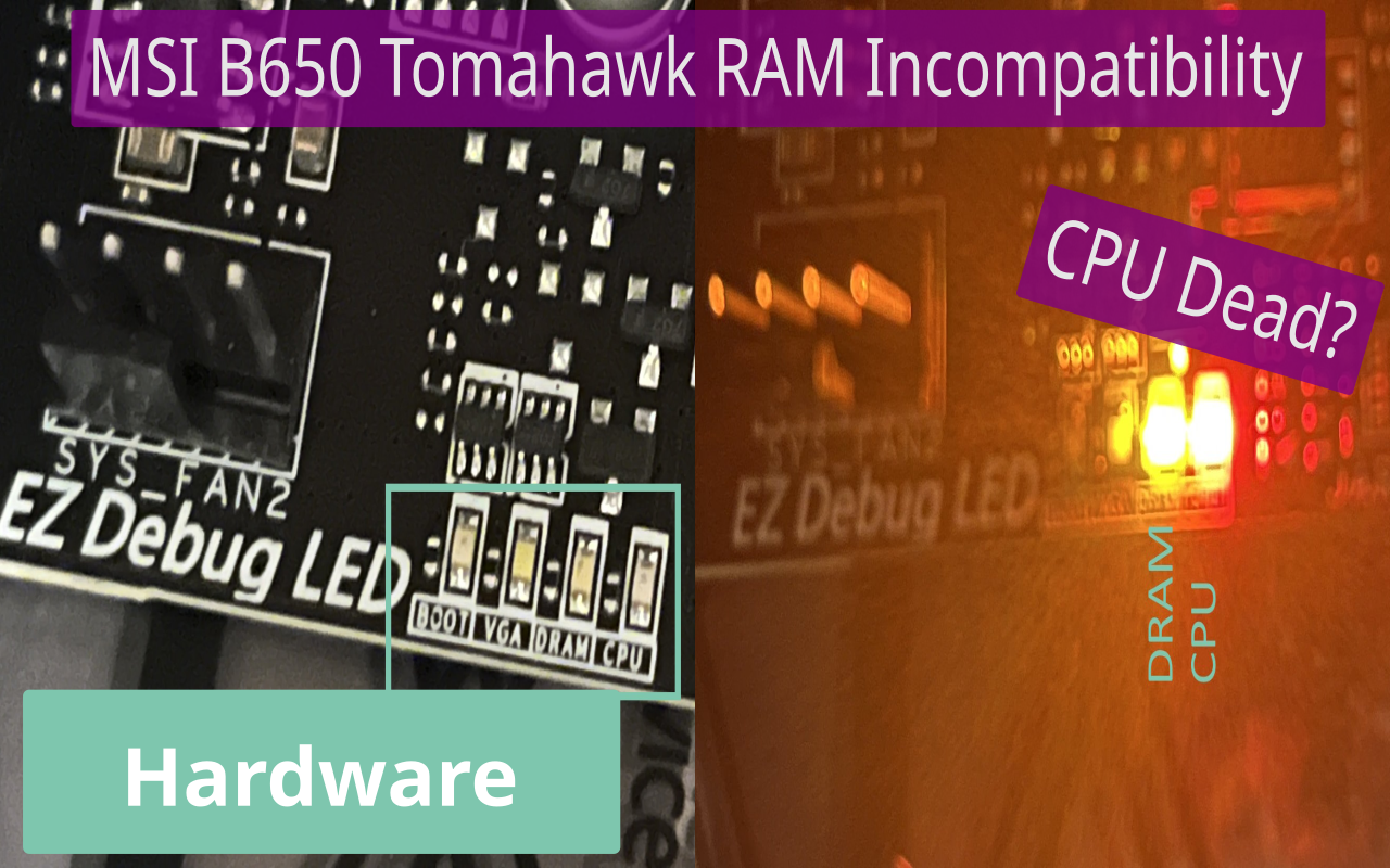 MSI B650 Tomahawk EZ Debug LED Memory and CPU Issues – Early Adopter ...